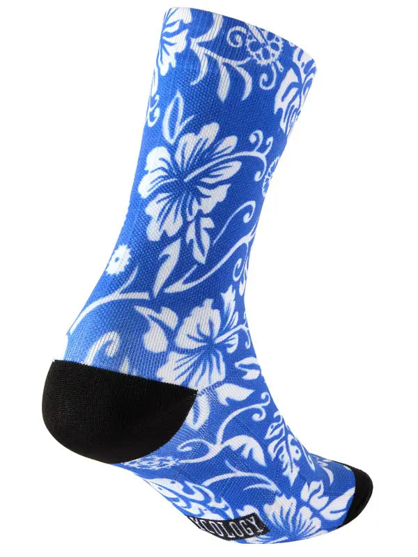 Waimea Blue Cycling Socks  Heel | Cycology USA