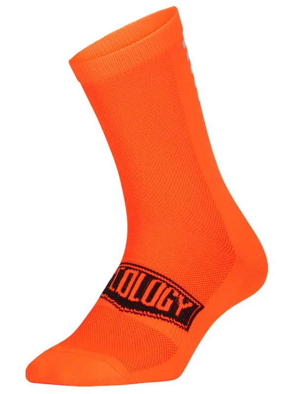 Cycology Orange Reflective Logo Cycling Socks - Cycology Clothing US