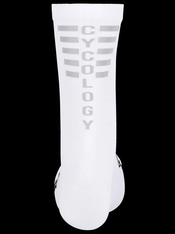 Cycology White Reflective Logo Cycling Socks - Cycology Clothing US