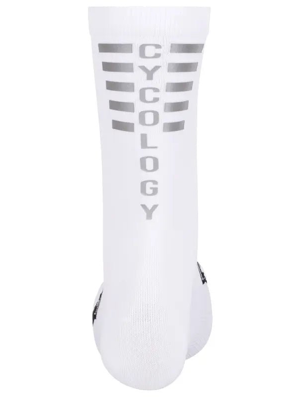 Cycology White Reflective Logo Cycling Socks - Cycology Clothing US